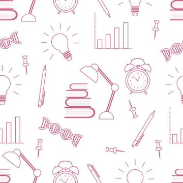 Vector education seamless pattern Study Learning Stockillustratie