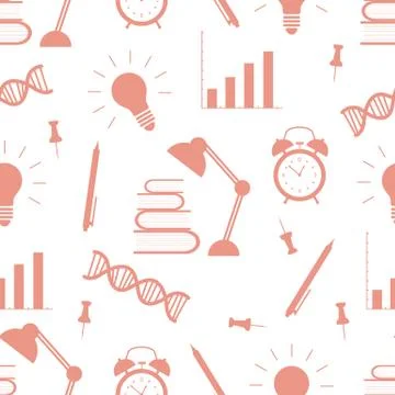 Vector education seamless pattern Study Learning Stockillustratie