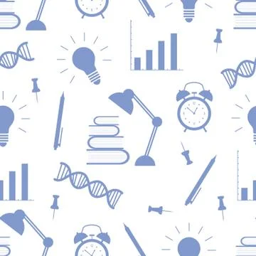 Vector education seamless pattern Study Learning Stockillustratie