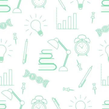 Vector education seamless pattern Study Learning 스톡 일러스트