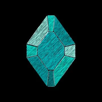 Vector effect of embroidery of a precious stone. Opal Stock Illustration