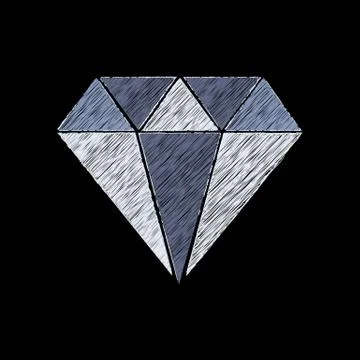 Vector effect of embroidery of a precious stone. Diamond Stock Illustration