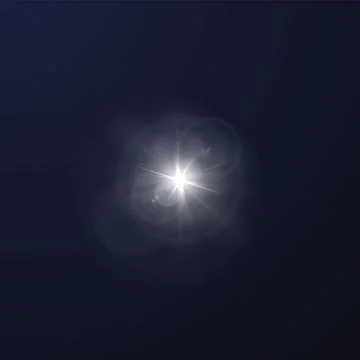 Vector effect of a white flash with bright rays and highlights on a transparent Illustrazione stock