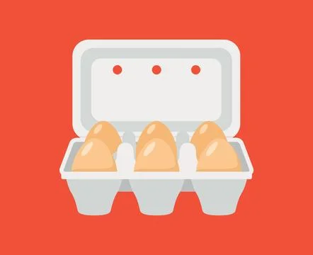 Vector egg carton pack. Eggs container box cooking food cardboard Stock Illustration