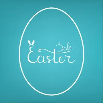 Vector Egg Form Template with Lettering Easter Sale. Vector illustration. Stock Illustration
