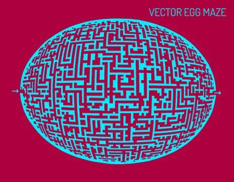 Vector egg illustration maze (labyrinth) Stock Illustration