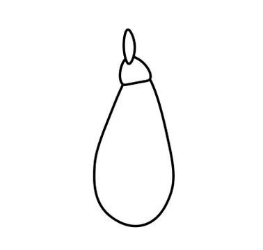 Vector eggplant with a black line. Simple food and cooking illustration Stock Illustration