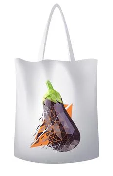 Vector eggplant in low poly style . Editable illustration Illustrazione stock