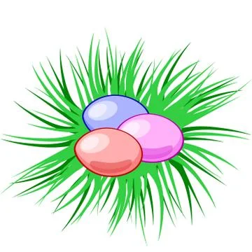 Vector eggs in a nest. Easter. Christian symbol. Easter template Stock Illustration