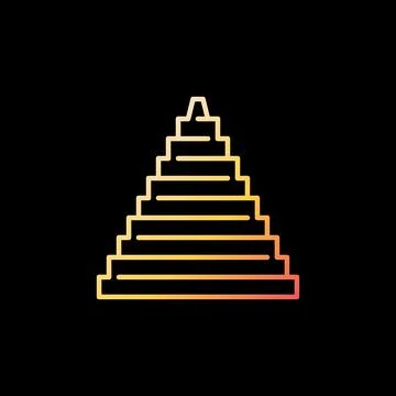 Vector Egyptian Pyramid concept geometric minimal line colorful icon Stock Illustration