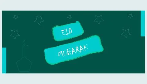 Vector of Eid Mubarak (Happy Eid For You) in Social Media Post Stock Illustration