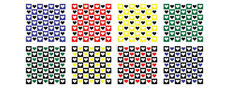 Vector eight styles with heart Stock Illustration