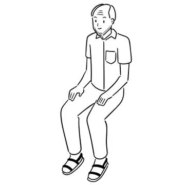 Vector of elder man sitting Stock Illustration