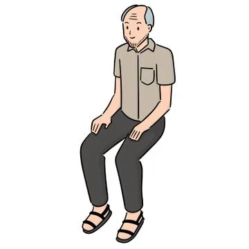 Vector of elder man sitting Stock Illustration