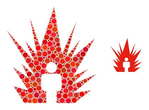 Vector Electric Bang Collage of Small Circles Illustrazione stock