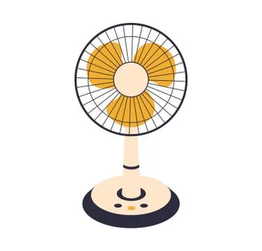 Vector electric fan isolated on background. Household devices for air cooling イラスト素材