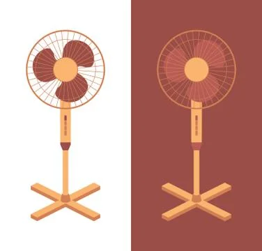 Vector electric fan isolated on background. Household devices for air cooling イラスト素材