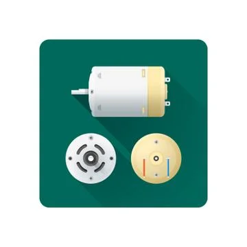 Vector electric motor flat illustration. 스톡 일러스트