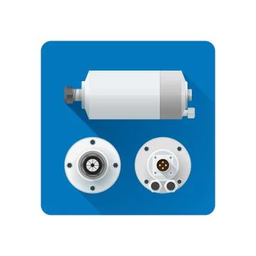 Vector electric motor flat illustration. Stock Illustration
