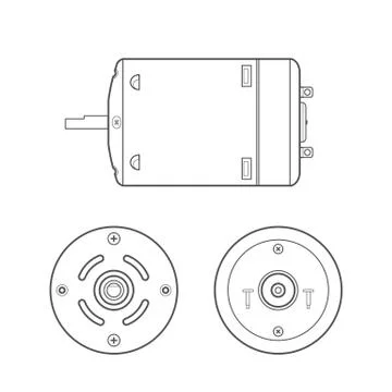 Vector electric motor outline illustration. 스톡 일러스트