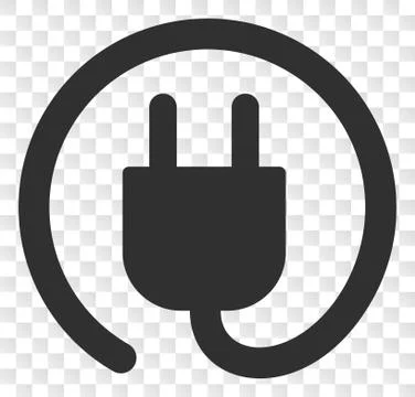 Vector Electric Plug Icon on Chess Transparent Background Illustrazione stock