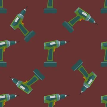 Vector electric screwdriver seamless pattern. イラスト素材