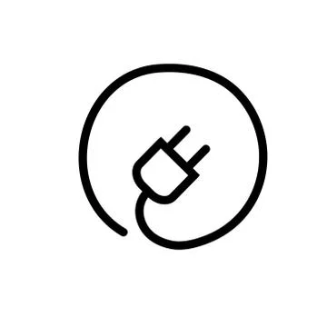 Vector electric socket flat icon voltage element Stock Illustration