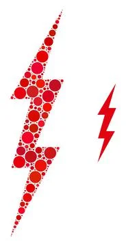 Vector Electrical Bolt Mosaic of Dots Illustrazione stock