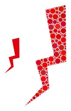 Vector Electrical Break Mosaic of Small Circles Stock Illustration