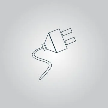 Vector electrical plug web flat icon Stockillustratie