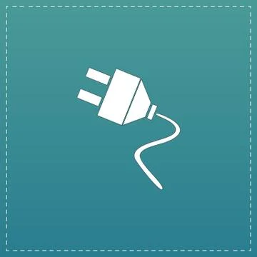 Vector electrical plug web flat icon. Stock Illustration