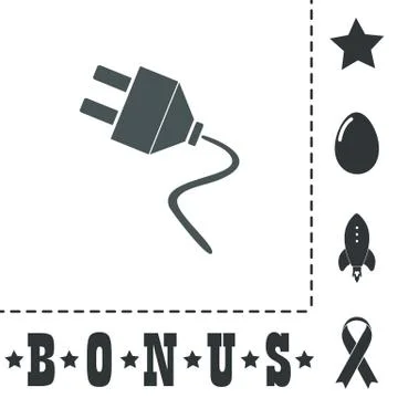 Vector electrical plug web flat icon. 스톡 일러스트