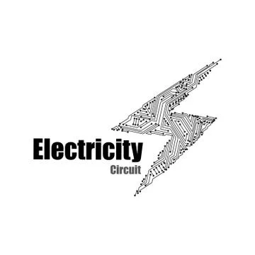 Vector : Electricity circuit logo on white background Stock Illustration