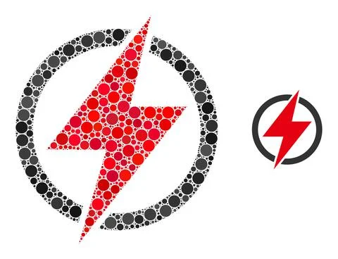 Vector Electricity Generation Collage of Dots Stock Illustration