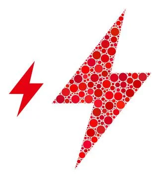 Vector Electricity Mosaic of Dots Stock Illustration