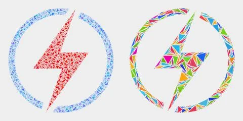 Vector Electricity Mosaic Icon of Triangle Elements Stock Illustration