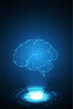 Vector electronic brain. Stock Illustration