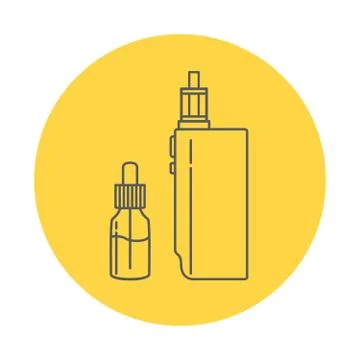 Vector electronic cigarette line. Vape device flat style. Stock Illustration