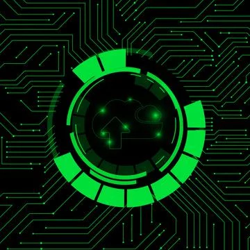 Vector : Electronic circuit and cloud technology icon 스톡 일러스트