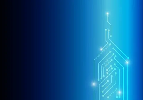Vector : Electronic circuit on blue background Stock Illustration