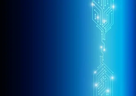 Vector : Electronic circuit on blue background Stock Illustration