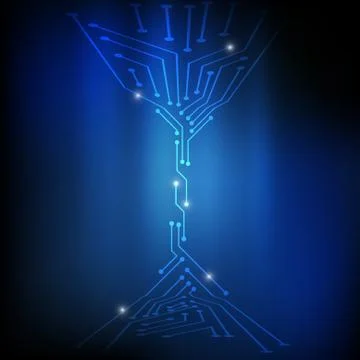 Vector : Electronic circuit on blue background Stock Illustration