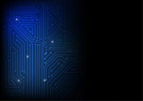 Vector : Electronic circuit on blue background Stock Illustration