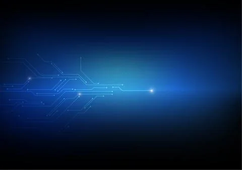 Vector : Electronic circuit on blue background Illustrazione stock