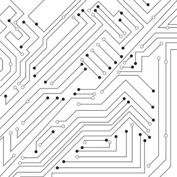 Vector : Electronic circuit board on white background Stock Illustration