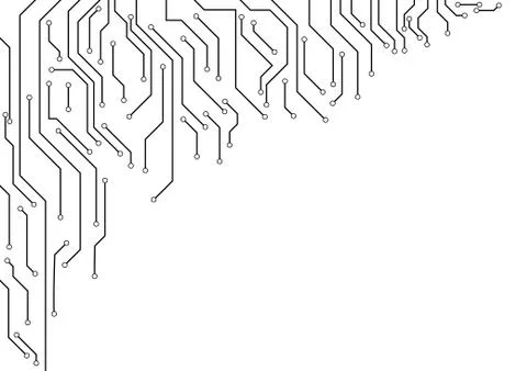 Vector : Electronic circuit border on white background Stock Illustration