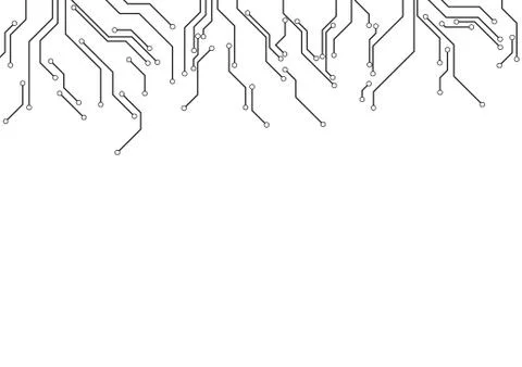 Vector : Electronic circuit border on white background Stock Illustration