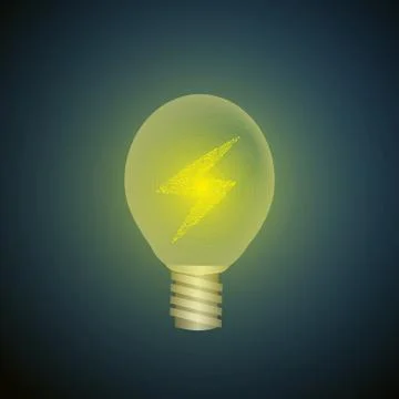 Vector : Electronic circuit inside lightbulb Stock Illustration