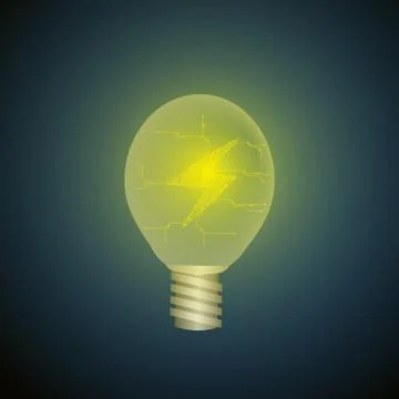 Vector : Electronic circuit inside lightbulb Stock Illustration