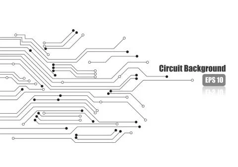 Vector : Electronic circuit on white background Stock Illustration